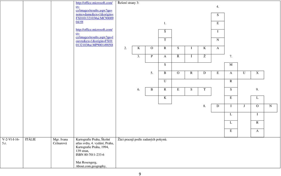 ITÁLIE Mgr. Ivana Celnarová Kartografie Praha, Školní atlas světa, 4.