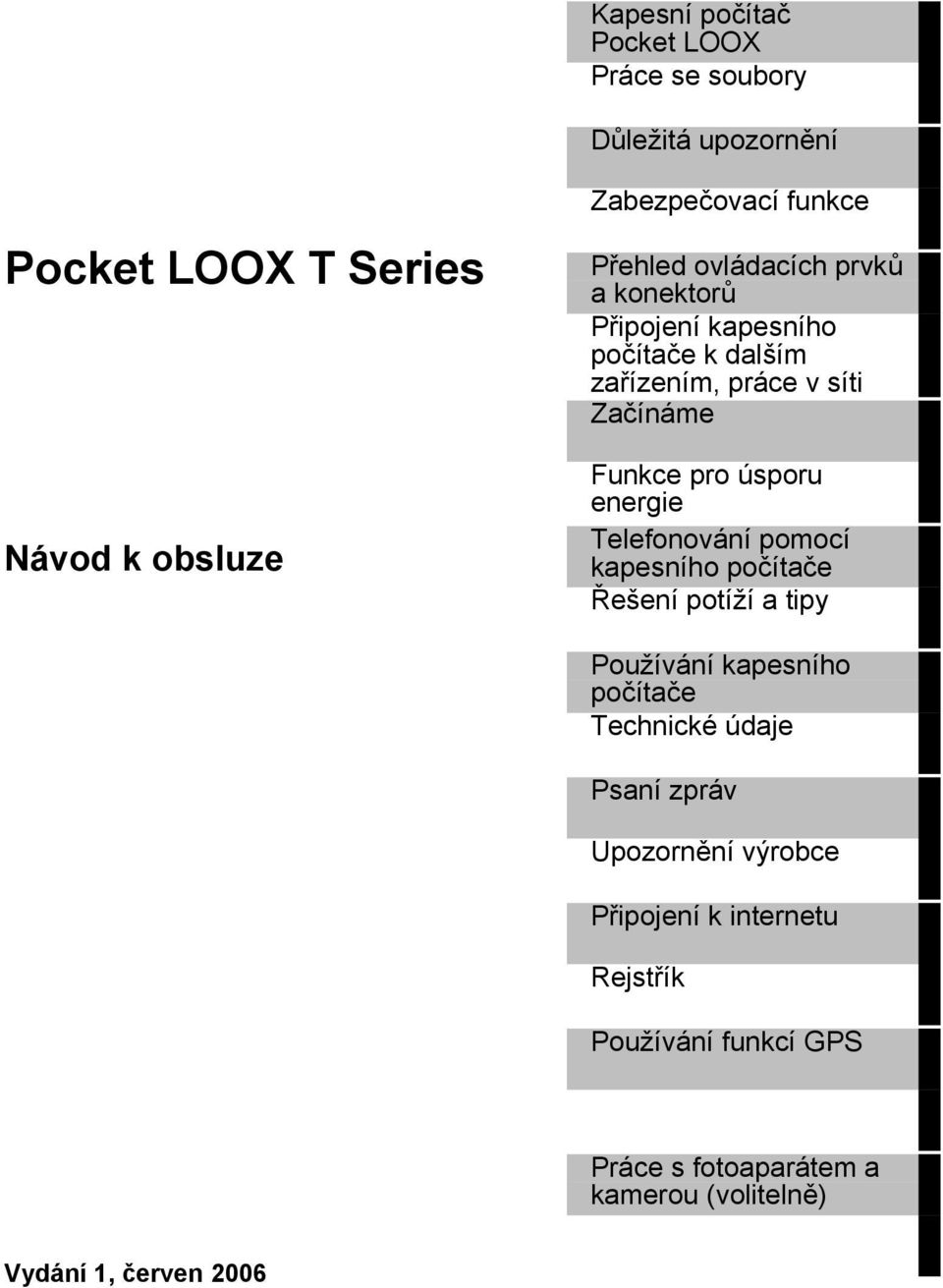 energe Telefonování pomocí kapesního počítače Řešení potíží a tpy Používání kapesního počítače Techncké údaje Psaní zpráv