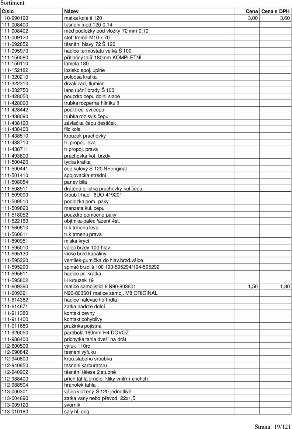 111-150110 lamela 180 111-152182 lozisko spoj.