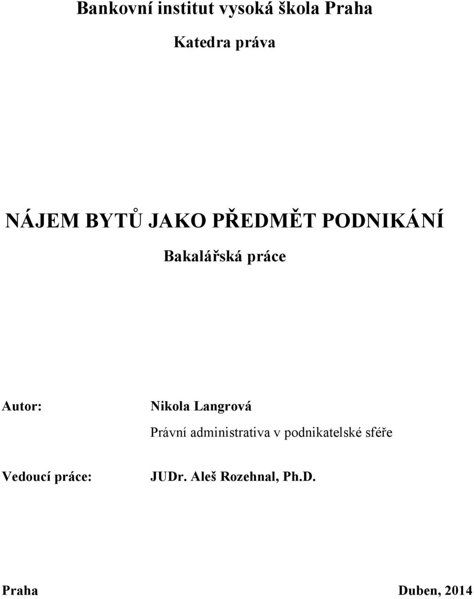 Nikola Langrová Právní administrativa v podnikatelské