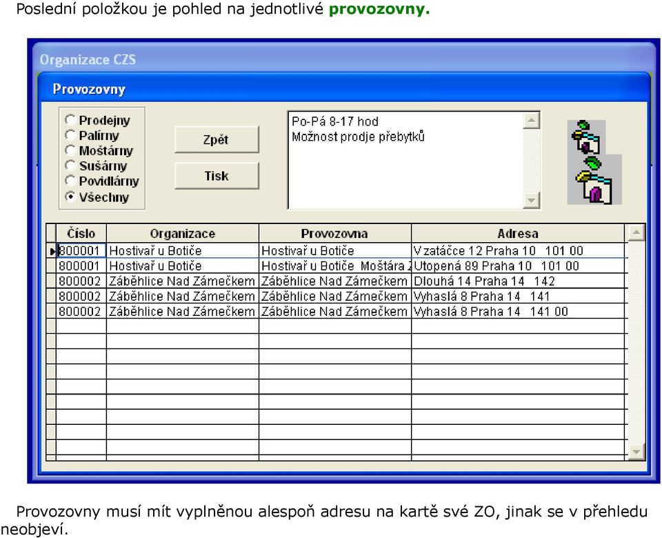 Provozovny musí mít vyplněnou
