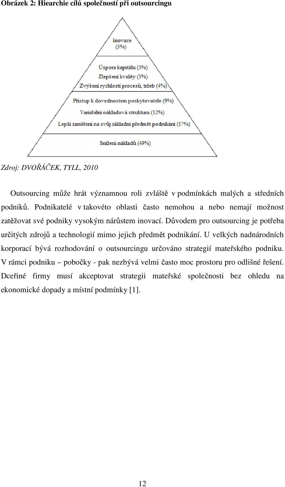 Důvodem pro outsourcing je potřeba určitých zdrojů a technologií mimo jejich předmět podnikání.