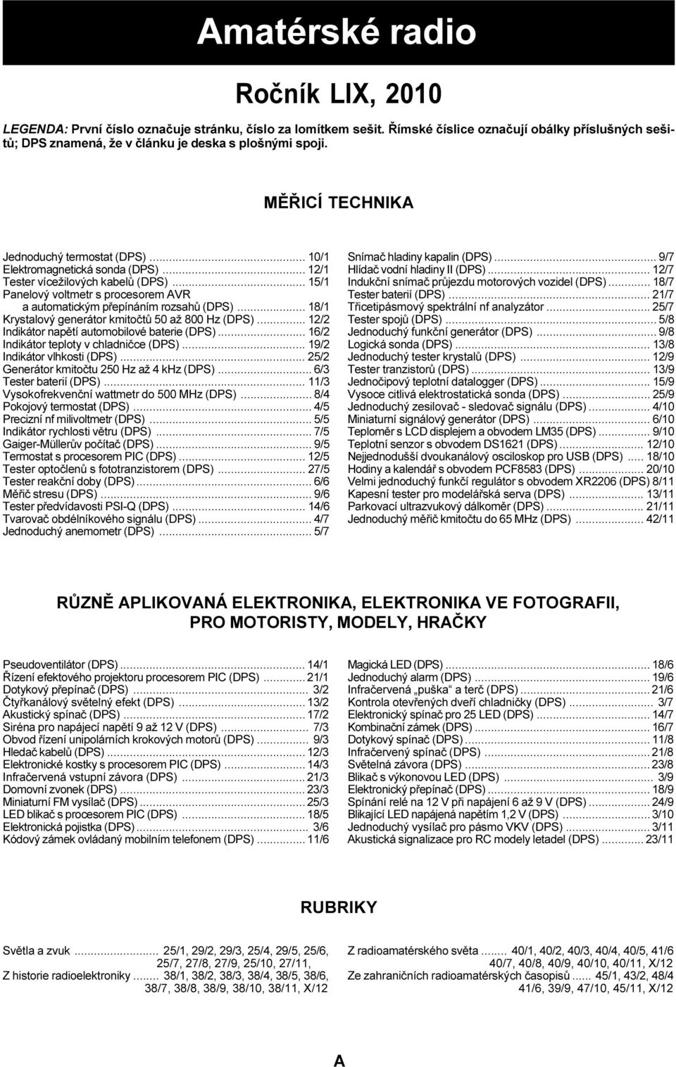 .. 15/1 Panelový voltmetr s procesorem AVR a automatickým pøepínáním rozsahù (DPS)... 18/1 Krystalový generátor kmitoètù 50 až 800 Hz (DPS)... 12/2 Indikátor napìtí automobilové baterie (DPS).