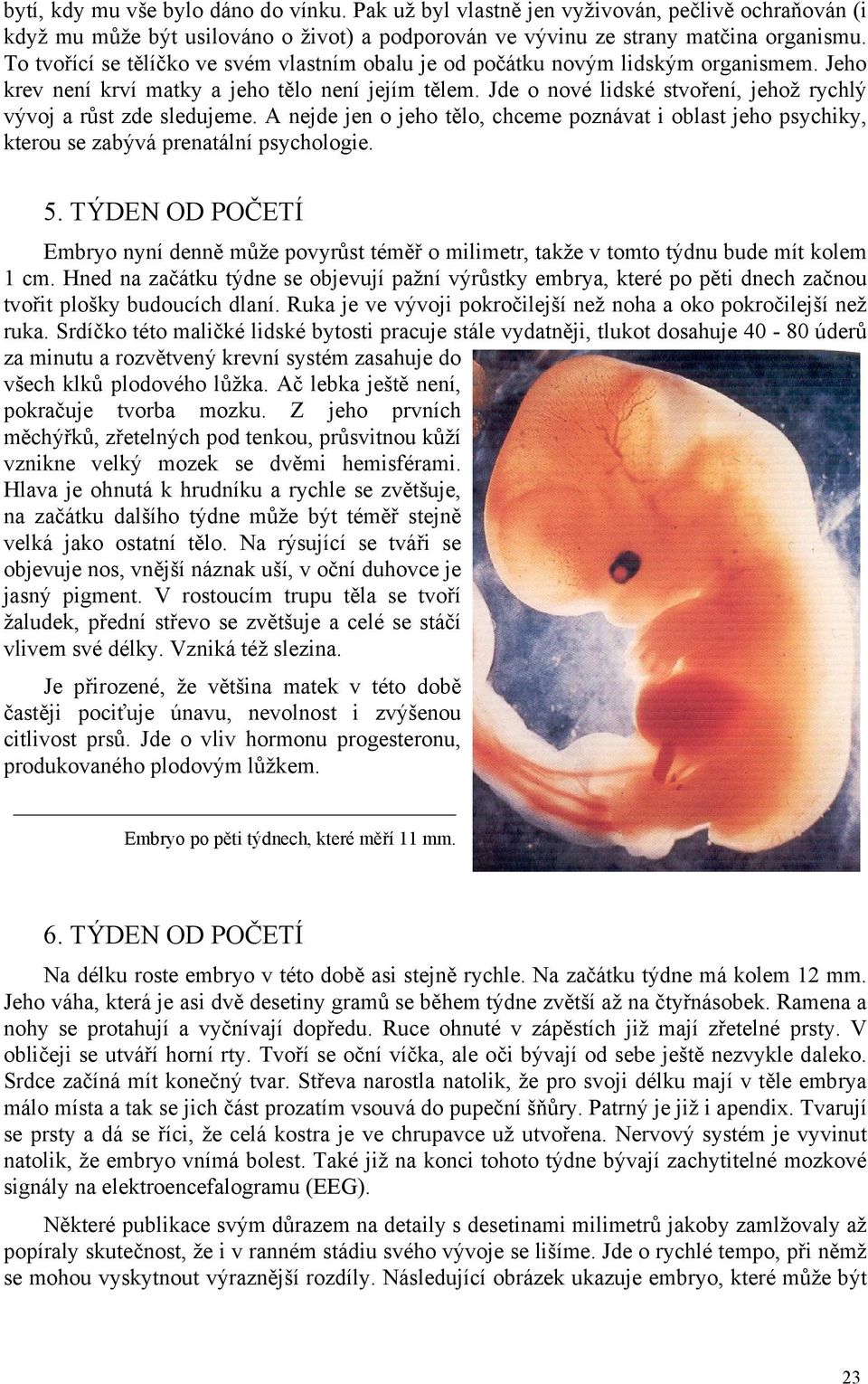 Jde o nové lidské stvoření, jehož rychlý vývoj a růst zde sledujeme. A nejde jen o jeho tělo, chceme poznávat i oblast jeho psychiky, kterou se zabývá prenatální psychologie. 5.