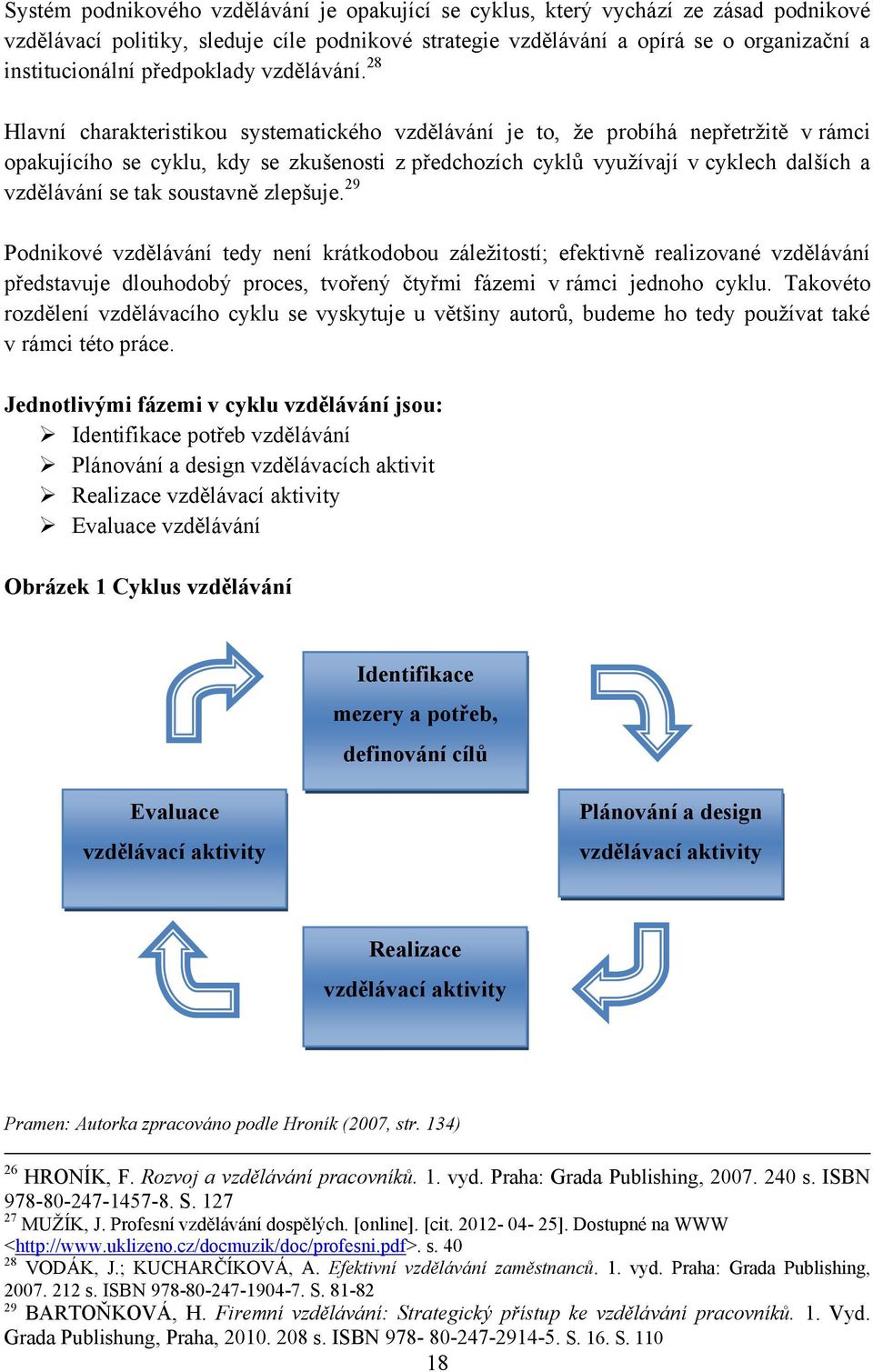 28 Hlavní charakteristikou systematického vzdělávání je to, ţe probíhá nepřetrţitě v rámci opakujícího se cyklu, kdy se zkušenosti z předchozích cyklů vyuţívají v cyklech dalších a vzdělávání se tak