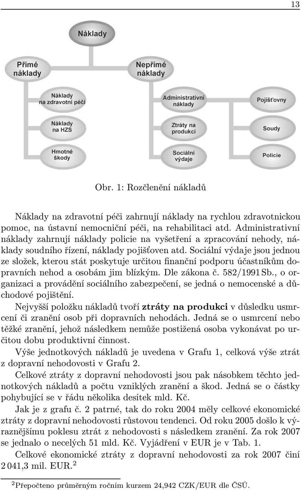 Sociální výdaje jsou jednou ze složek, kterou stát poskytuje určitou finanční podporu účastníkům dopravních nehod a osobám jim blízkým. Dle zákona č. 582/1991Sb.