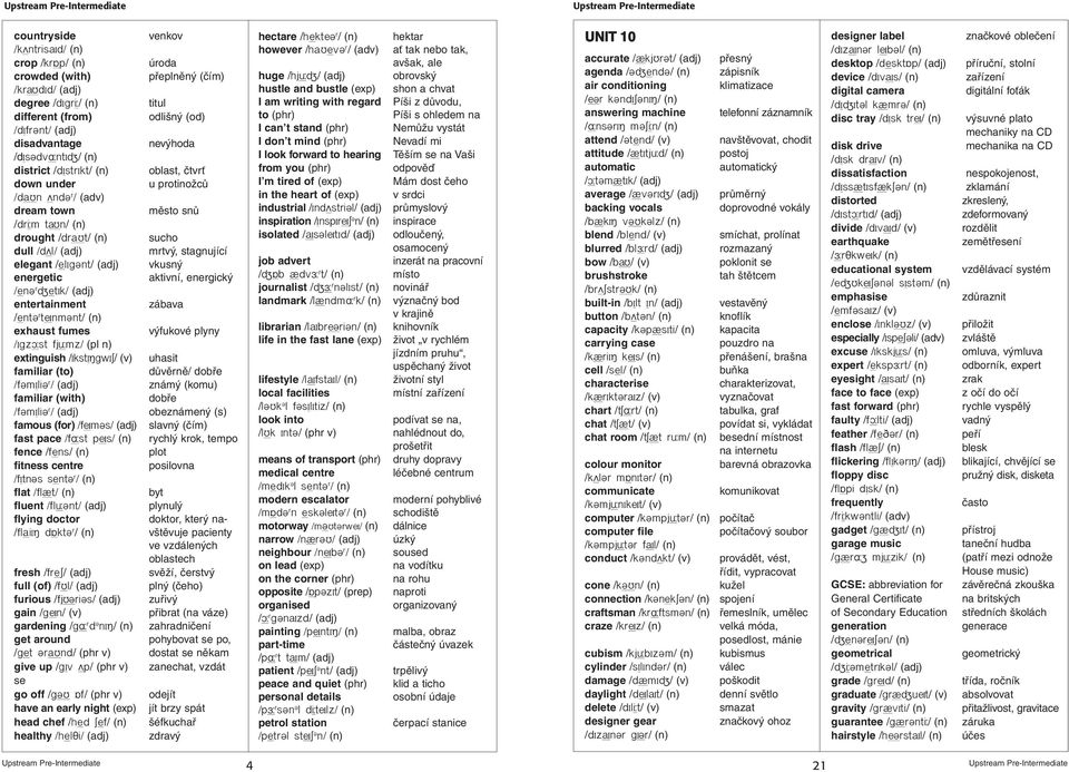 n) extinguish /ækstæ gwæ«/ (v) familiar (to) /fºmæliº r / (adj) familiar (with) /fºmæliº r / (adj) famous (for) /fωmºs/ (adj) fast pace /f st pωs/ (n) fence /fens/ (n) fitness centre /fætnºs sentº r