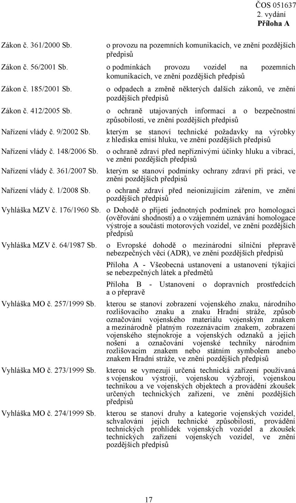 Nařízení vlády č. 361/2007 Sb.