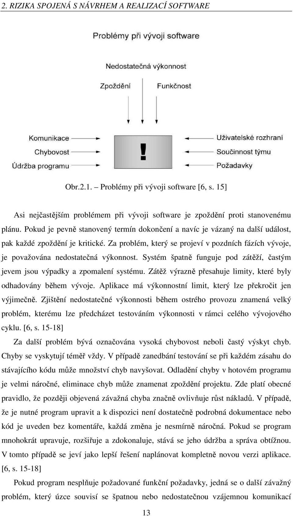 Za problém, který se projeví v pozdních fázích vývoje, je považována nedostatečná výkonnost. Systém špatně funguje pod zátěží, častým jevem jsou výpadky a zpomalení systému.