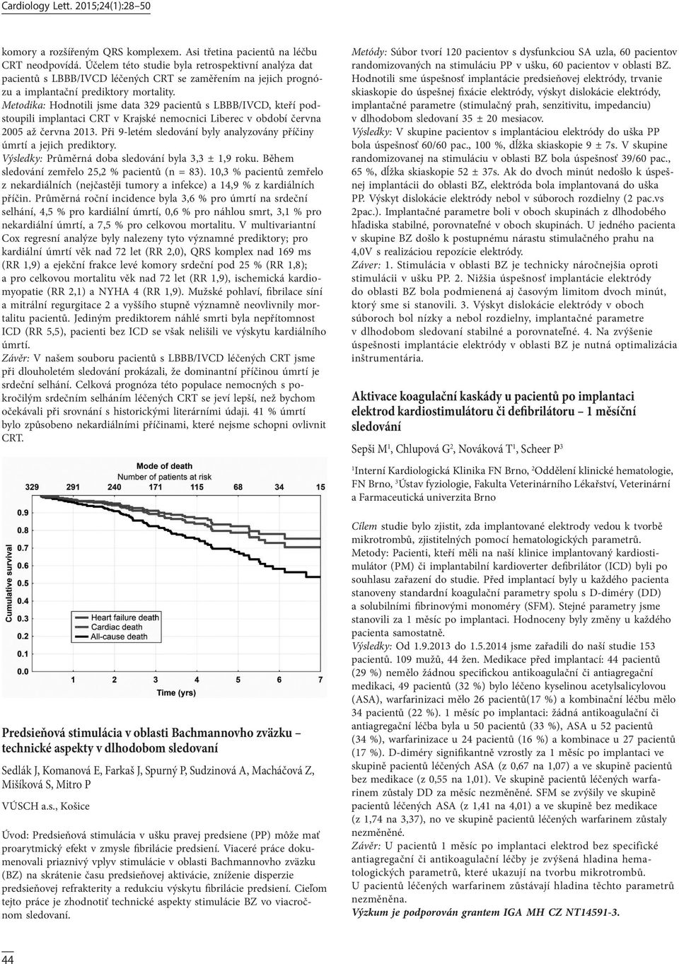 Metodika: Hodnotili jsme data 329 pacientů s LBBB/IVCD, kteří podstoupili implantaci CRT v Krajské nemocnici Liberec v období června 2005 až června 203.