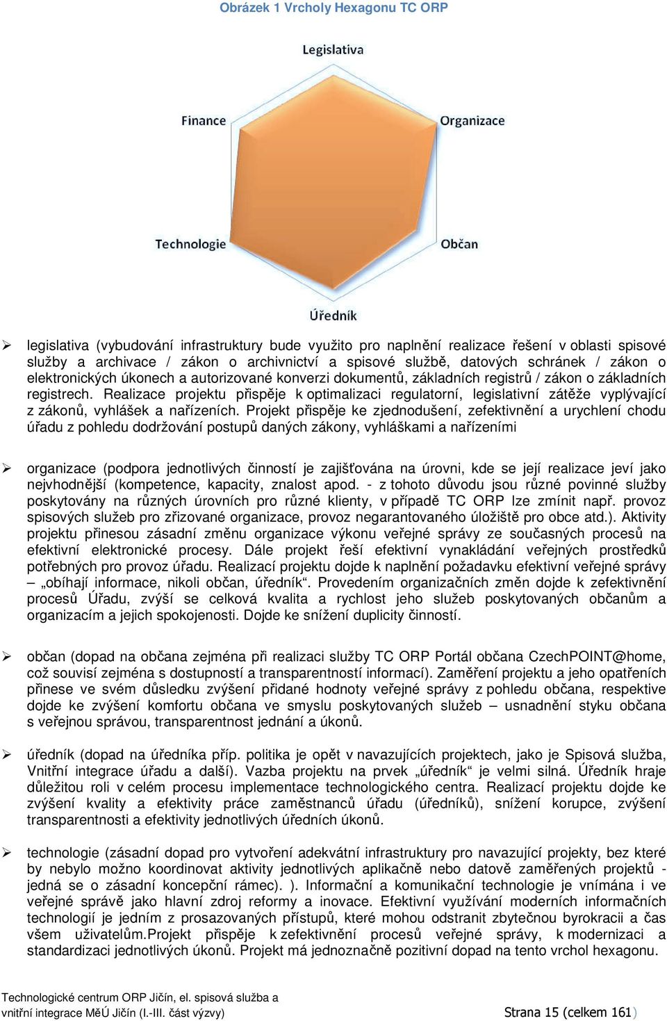 Realizace prjektu přispěje k ptimalizaci regulatrní, legislativní zátěže vyplývající z záknů, vyhlášek a nařízeních.