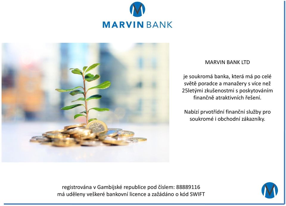 Nabízí prvotřídní finanční služby pro soukromé i obchodní zákazníky.