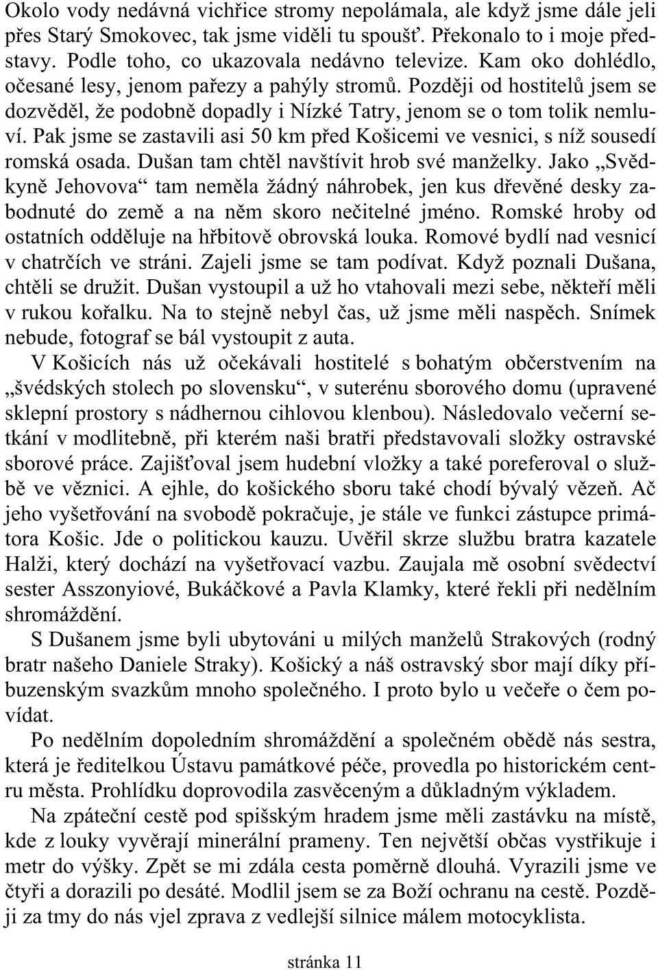 Pak jsme se zastavili asi 50 km p ed Košicemi ve vesnici, s níž sousedí romská osada. Dušan tam cht l navštívit hrob své manželky.