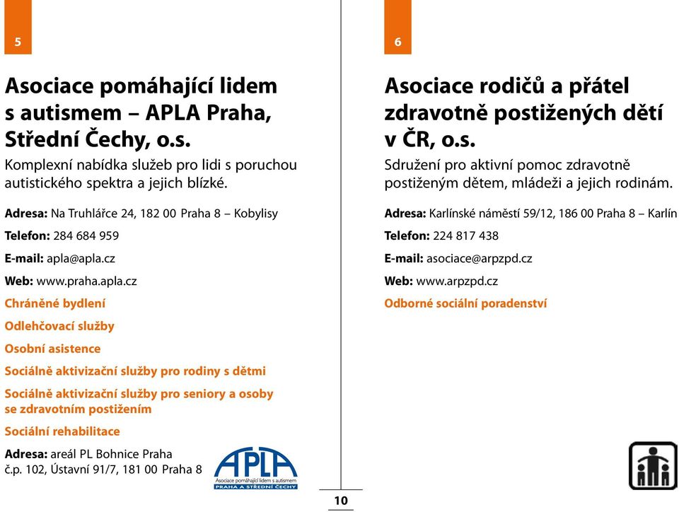 apla.cz Web: www.praha.apla.cz Chráněné bydlení Odlehčovací služby Osobní asistence Sociálně aktivizační služby pro rodiny s dětmi Sociálně aktivizační služby pro seniory a osoby se zdravotním