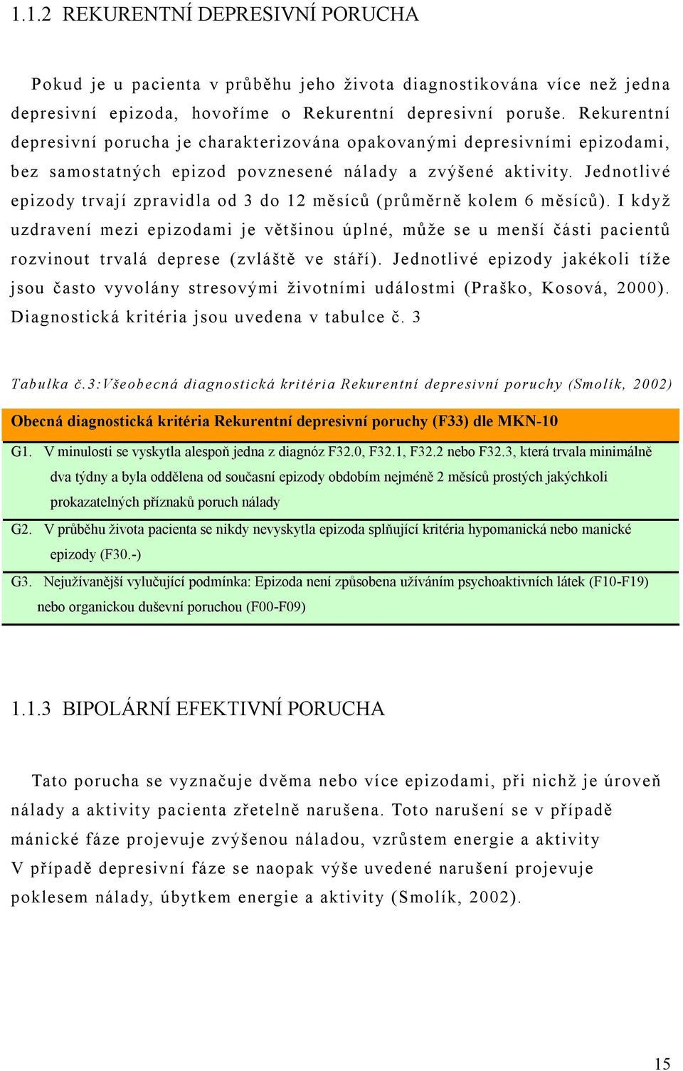 Jednotlivé epizody trvají zpravidla od 3 do 12 měsíců (průměrně kolem 6 měsíců).