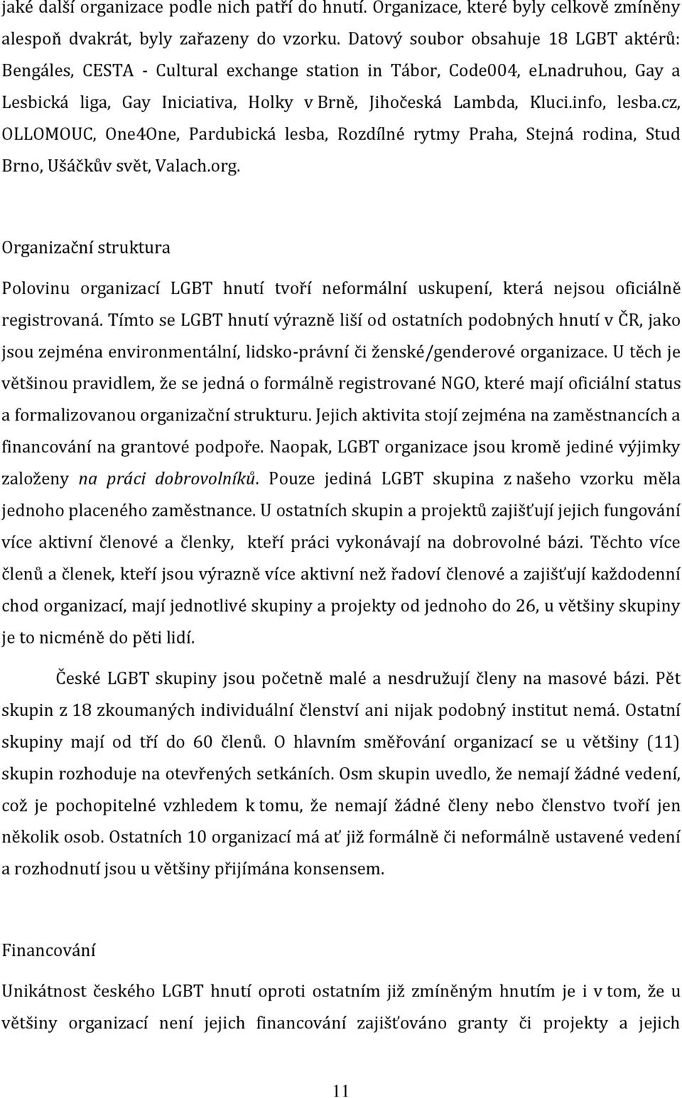 info, lesba.cz, OLLOMOUC, One4One, Pardubická lesba, Rozdílné rytmy Praha, Stejná rodina, Stud Brno, Ušáčkův svět, Valach.org.