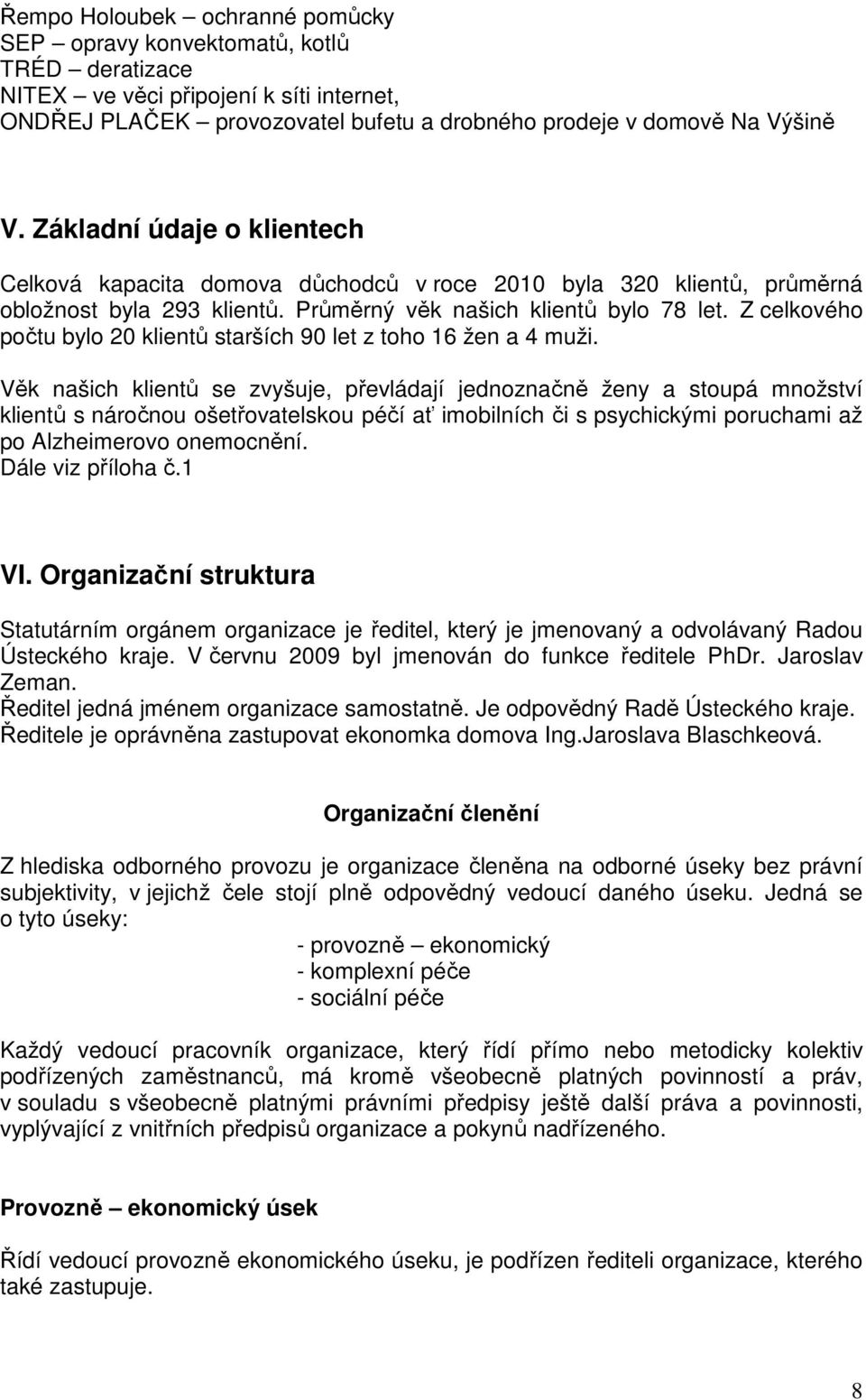 Z celkového počtu bylo 20 klientů starších 90 let z toho 16 žen a 4 muži.