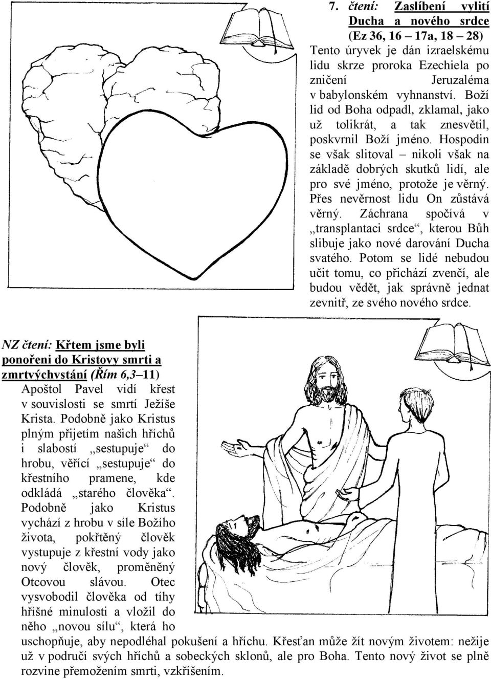 Přes nevěrnost lidu On zůstává věrný. Záchrana spočívá v transplantaci srdce, kterou Bůh slibuje jako nové darování Ducha svatého.
