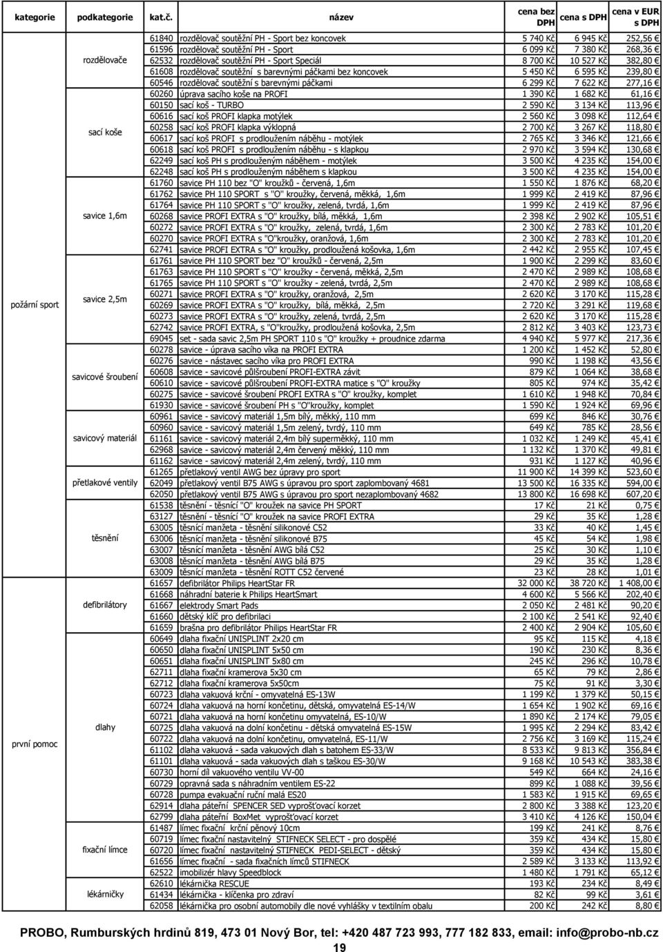 rozdělovač soutěžní s barevnými páčkami bez koncovek 5 450 Kč 6 595 Kč 239,80 60546 rozdělovač soutěžní s barevnými páčkami 6 299 Kč 7 622 Kč 277,16 60260 úprava sacího koše na PROFI 1 390 Kč 1 682