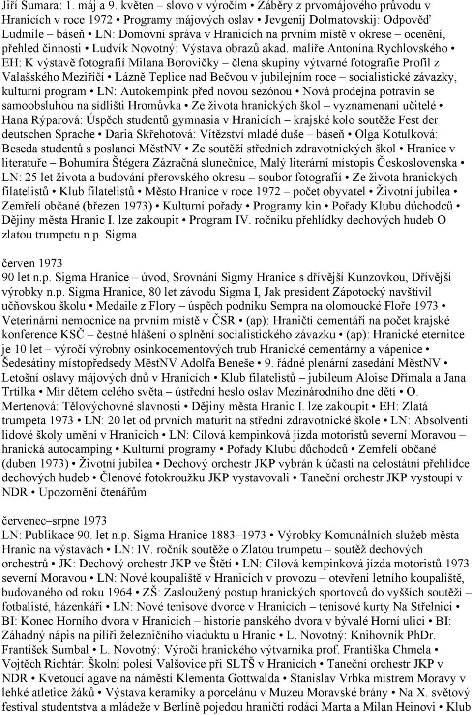 okrese ocenění, přehled činnosti Ludvík Novotný: Výstava obrazů akad.