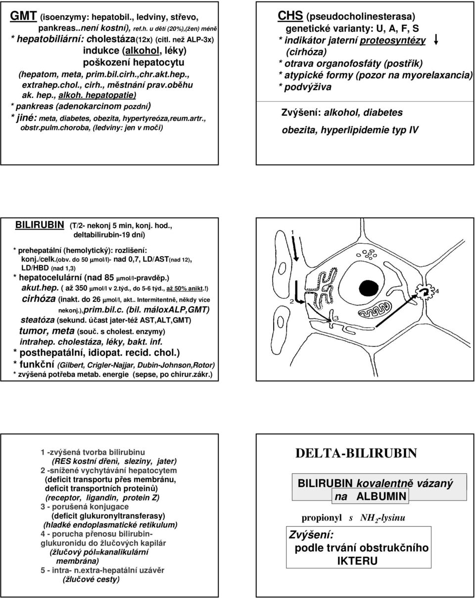 hepatopatie) * pankreas (adenokarcinom pozdní) * jiné: meta, diabetes, obezita, hypertyreóza,reum.artr., obstr.pulm.