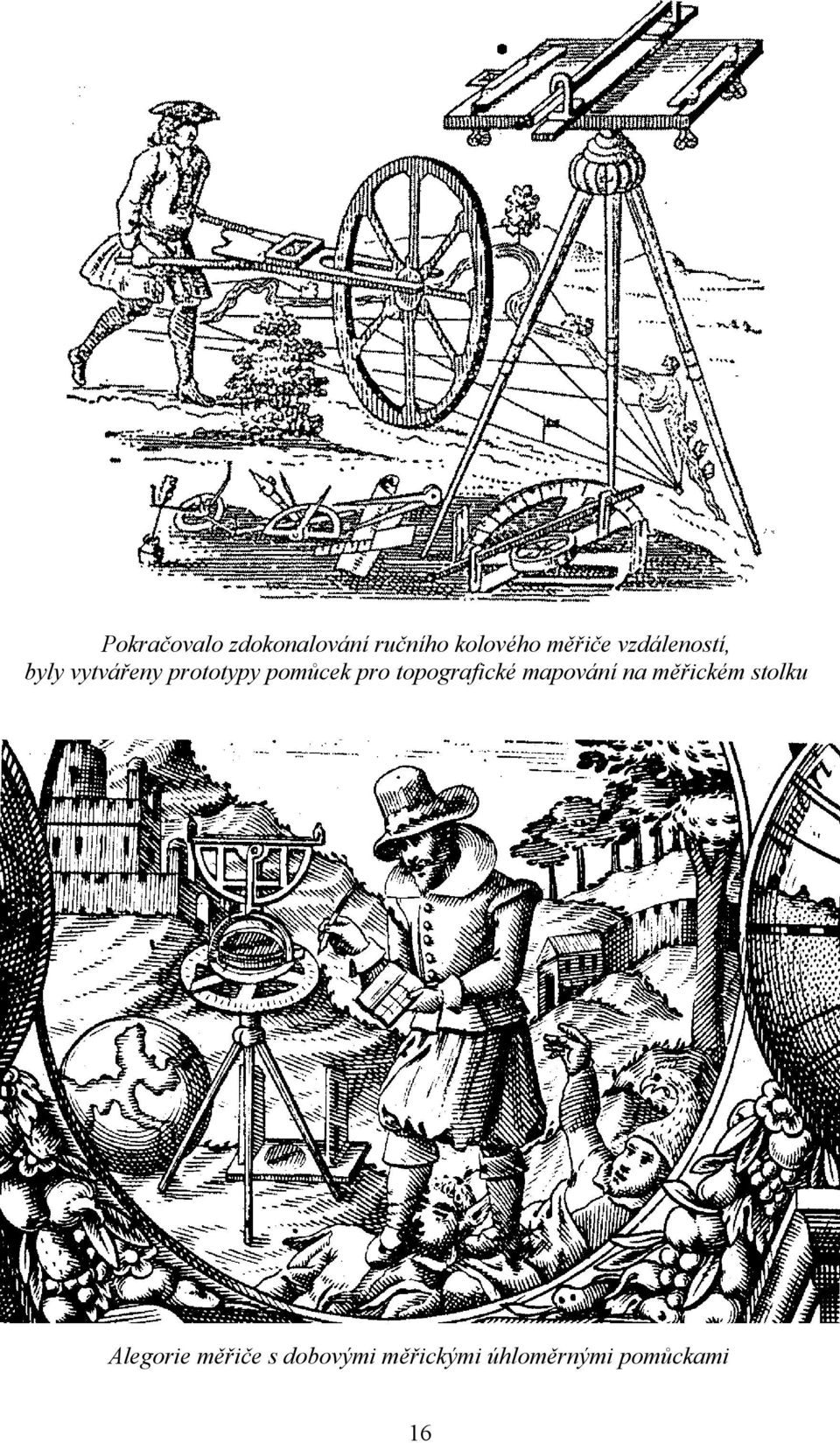 topografické mapování na měřickém stolku Alegorie