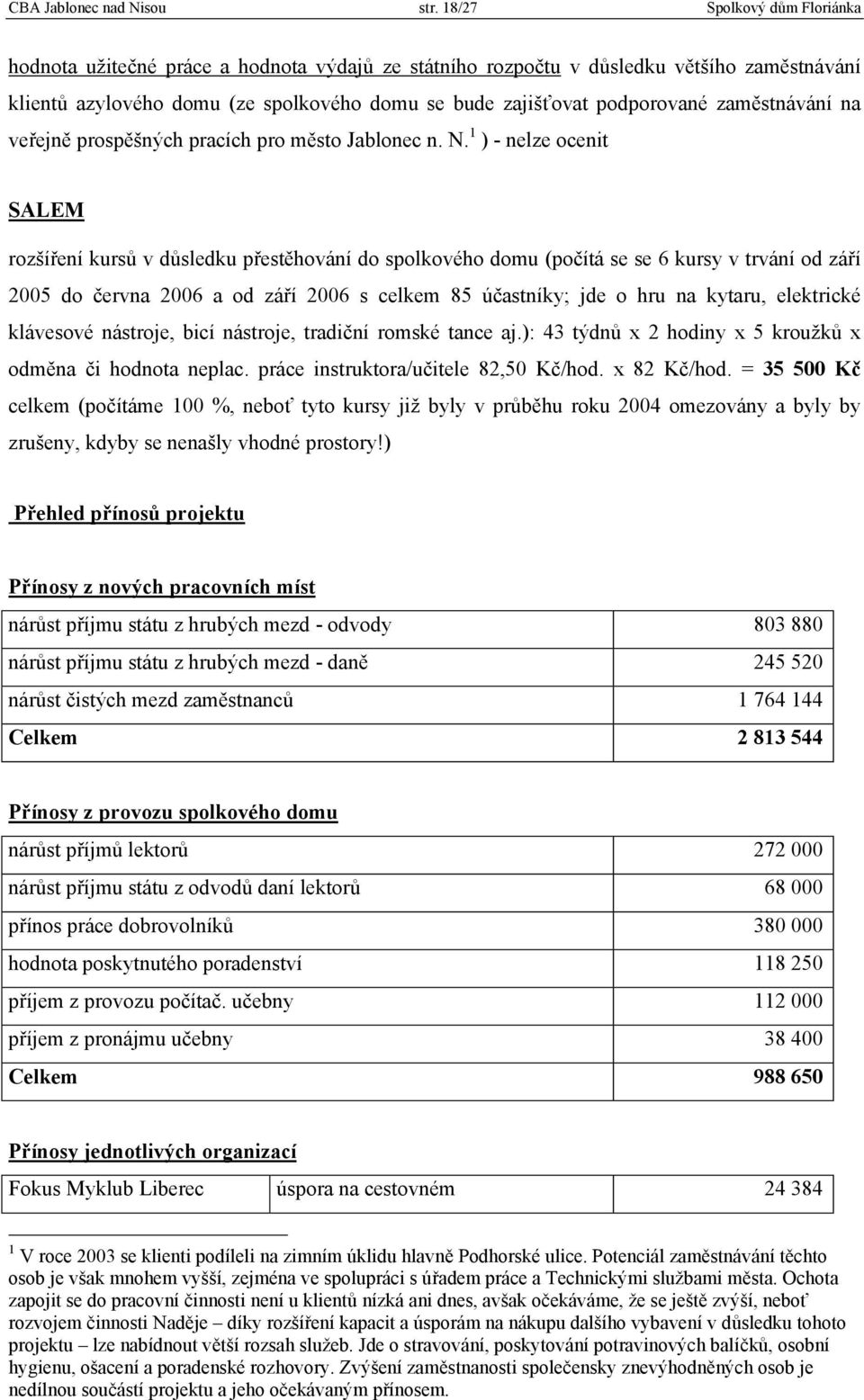 zaměstnávání na veřejně prospěšných pracích pro město Jablonec n. N.