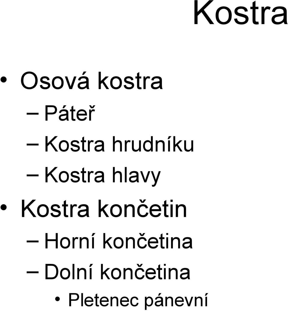 Kostra končetin Horní