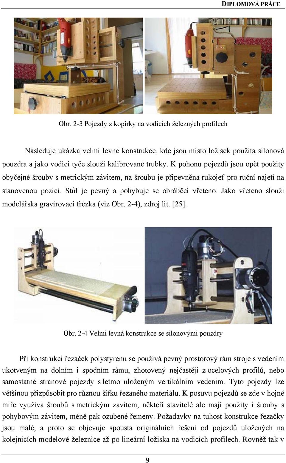 Jako vřeteno slouží modelářská gravírovací frézka (viz Obr.