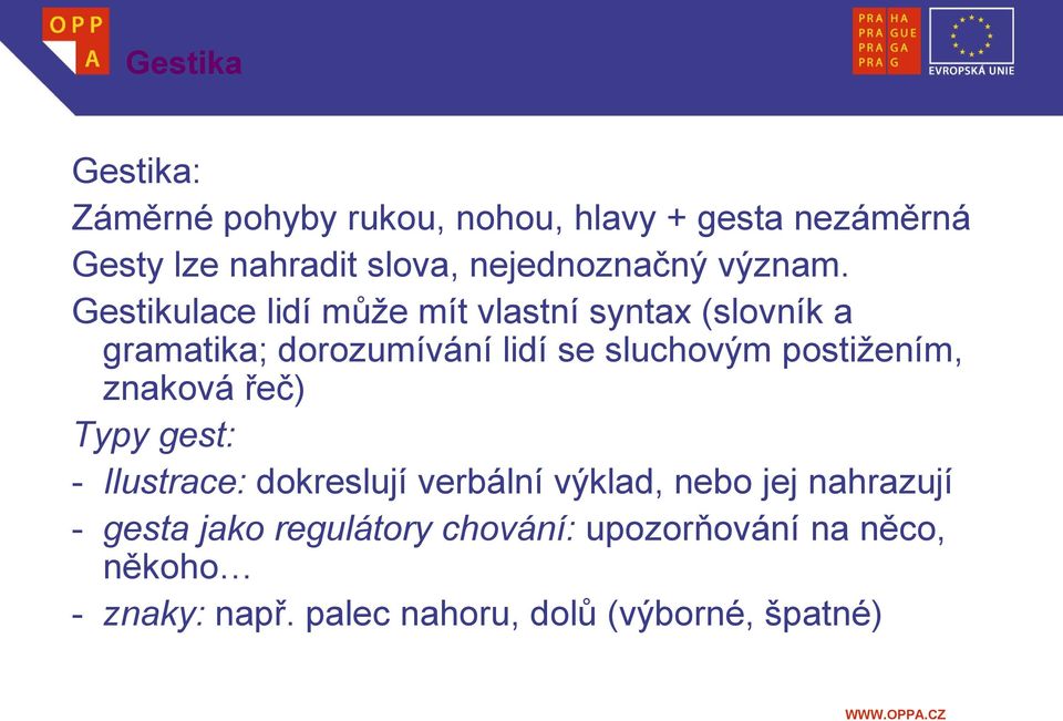 Gestikulace lidí může mít vlastní syntax (slovník a gramatika; dorozumívání lidí se sluchovým postižením,