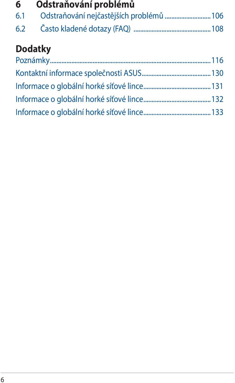..116 Kontaktní informace společnosti ASUS.