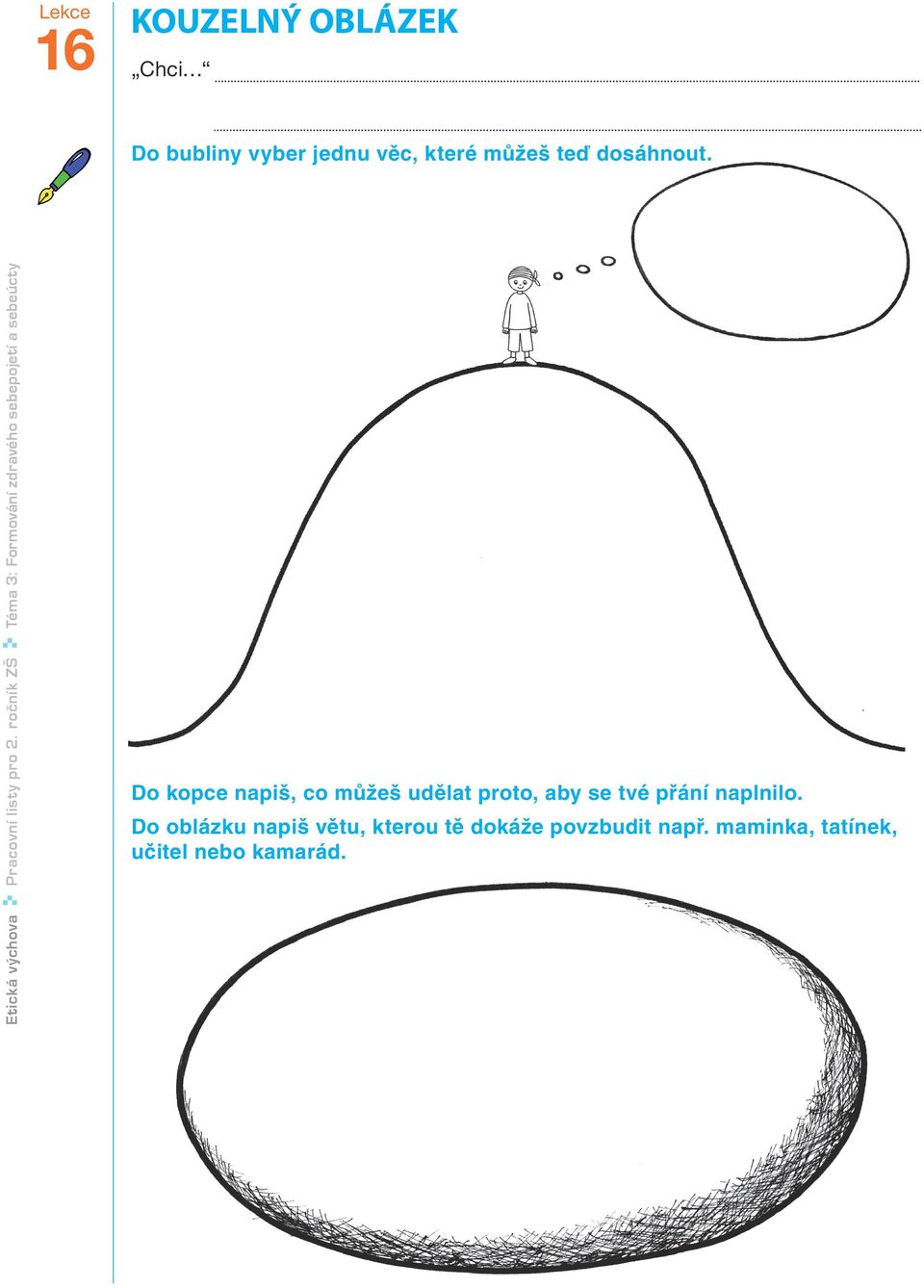 ročník ZŠ Téma 3: Formování zdravého sebepojetí a sebeúcty Do kopce napiš, co můžeš