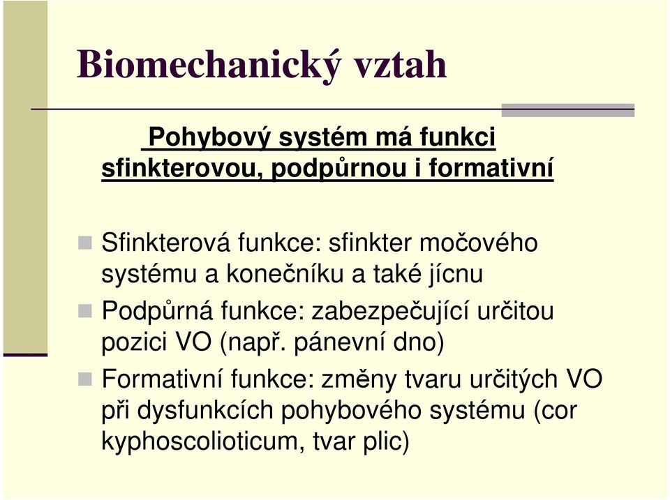 funkce: zabezpečující určitou pozici VO (např.