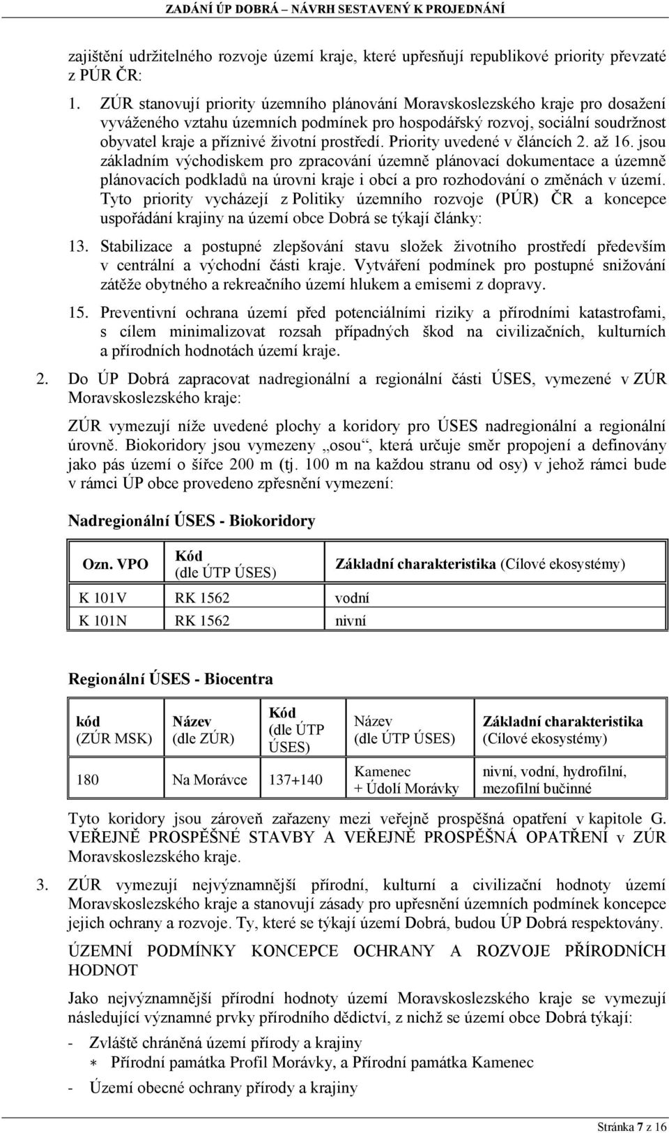 prostředí. Priority uvedené v článcích 2. až 16.