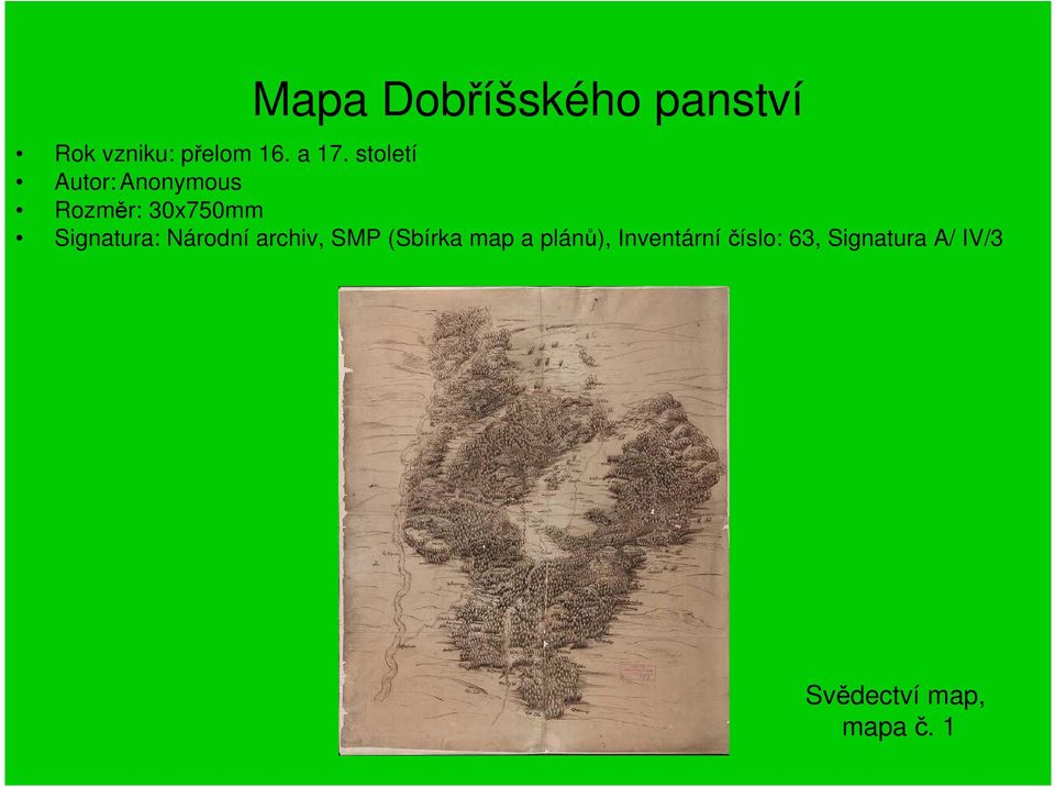 Národní archiv, SMP (Sbírka map a plánů), Inventární