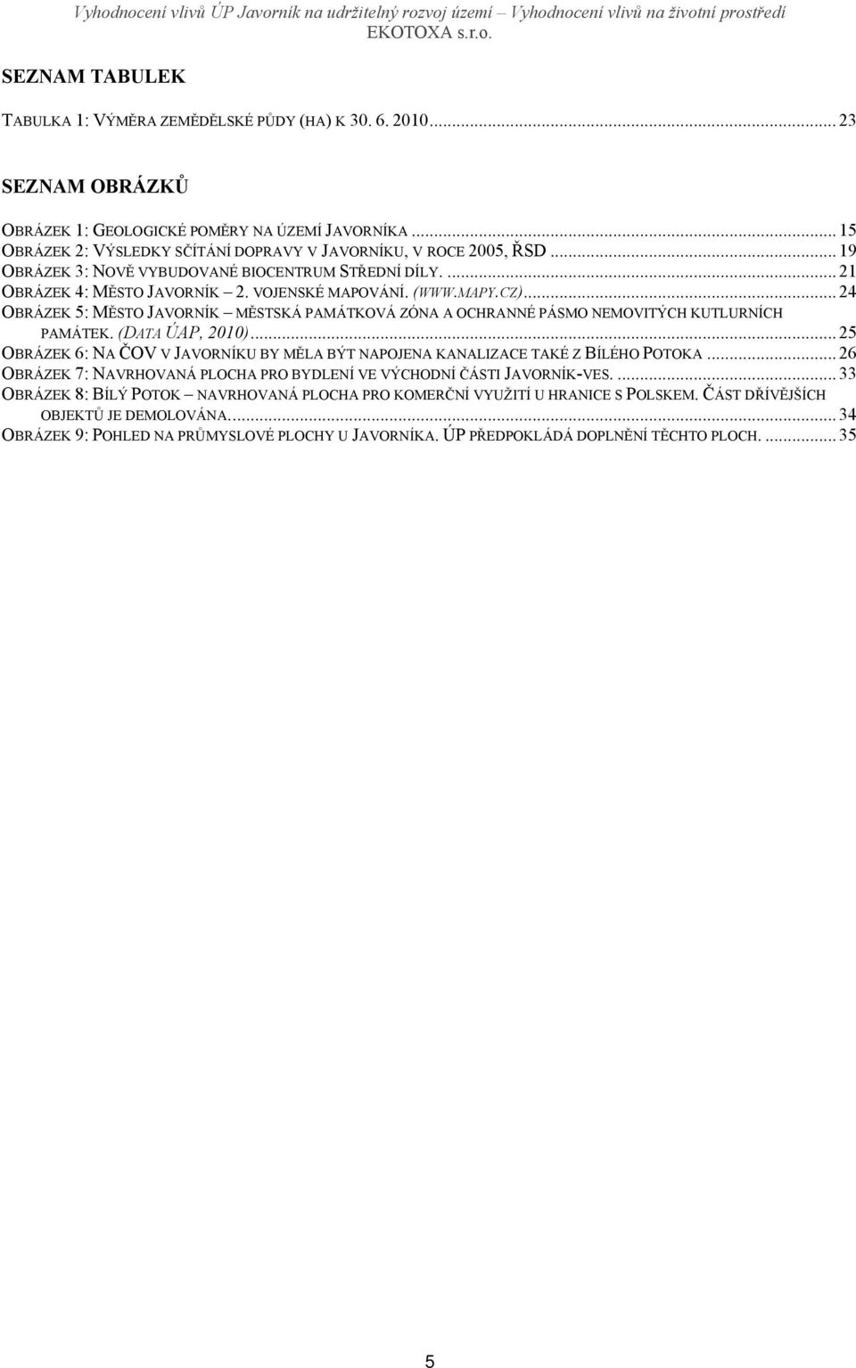 .. 24 OBRÁZEK 5: MĚSTO JAVORNÍK MĚSTSKÁ PAMÁTKOVÁ ZÓNA A OCHRANNÉ PÁSMO NEMOVITÝCH KUTLURNÍCH PAMÁTEK. (DATA ÚAP, 2010).