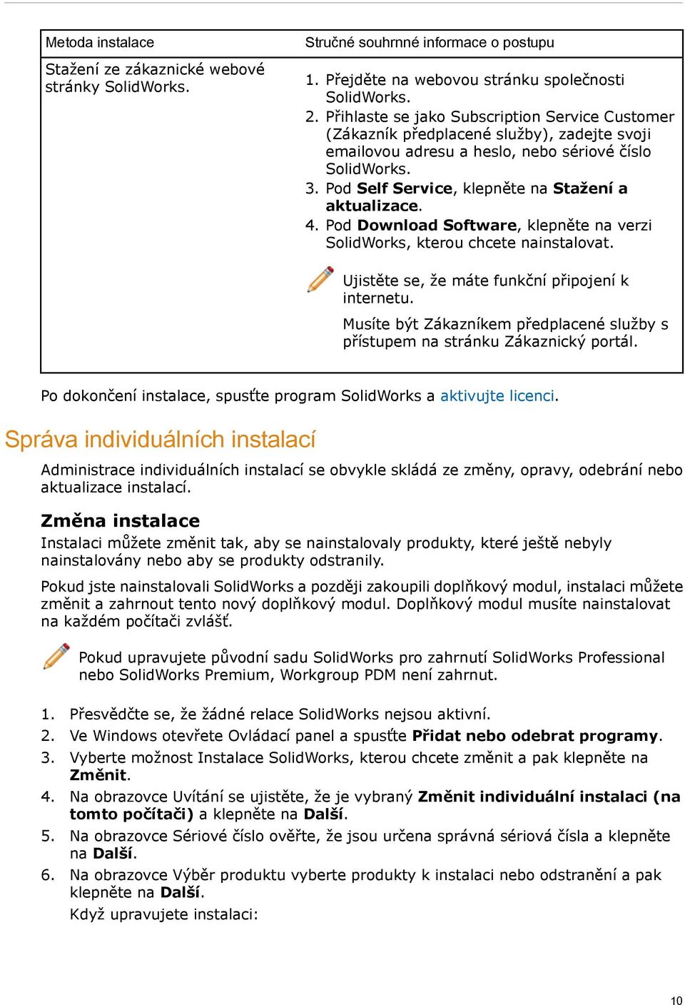 Pod Self Service, klepněte na Stažení a aktualizace. 4. Pod Download Software, klepněte na verzi SolidWorks, kterou chcete nainstalovat. Ujistěte se, že máte funkční připojení k internetu.