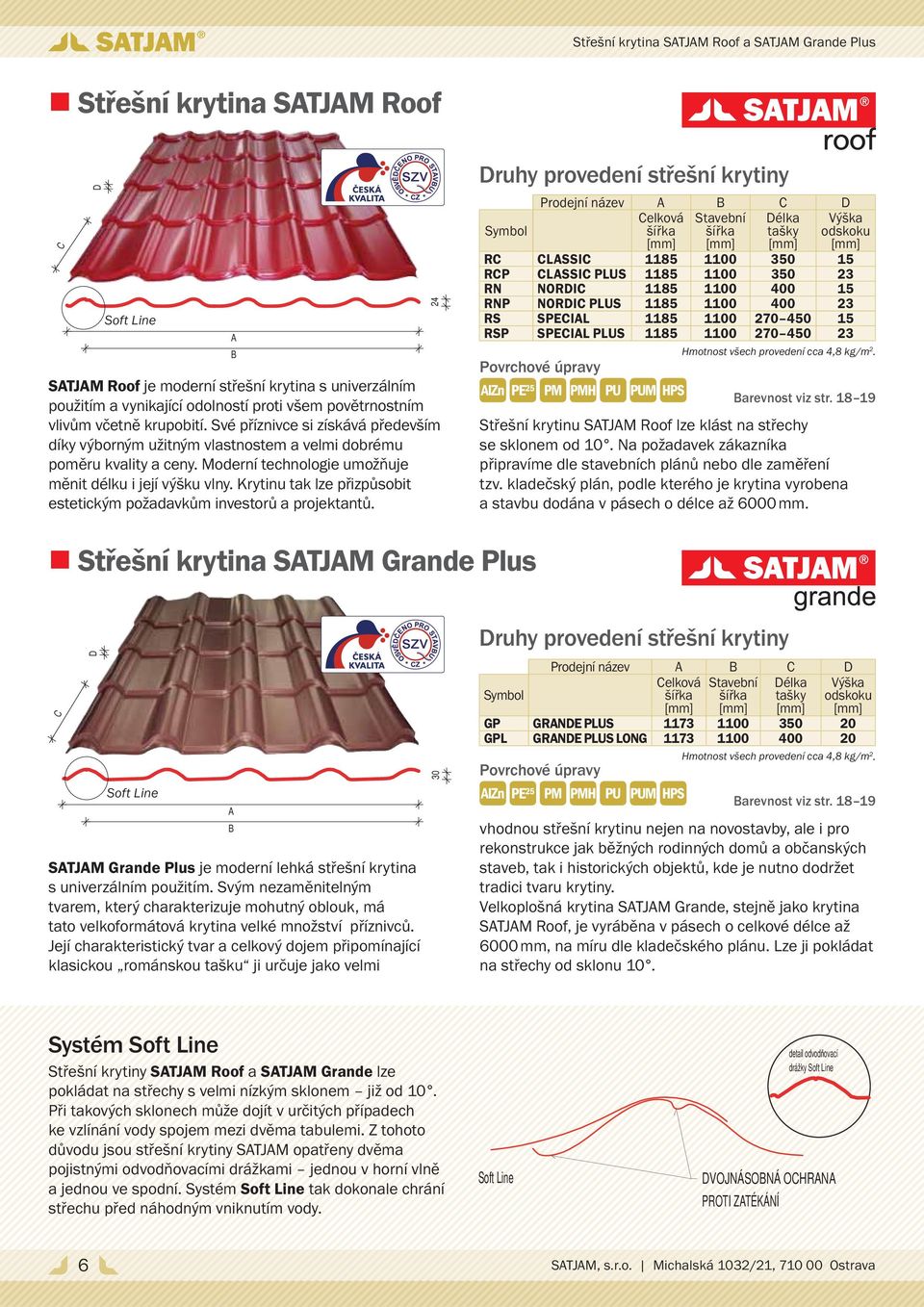 Moderní technologie umožňuje měnit délku i její výšku vlny. Krytinu tak lze přizpůsobit estetickým požadavkům investorů a projektantů.