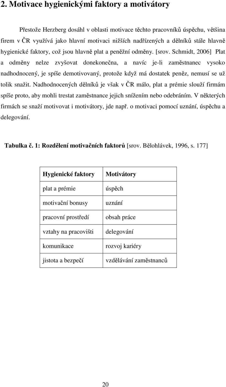 Schmidt, 2006] Plat a odměny nelze zvyšovat donekonečna, a navíc je-li zaměstnanec vysoko nadhodnocený, je spíše demotivovaný, protože když má dostatek peněz, nemusí se už tolik snažit.