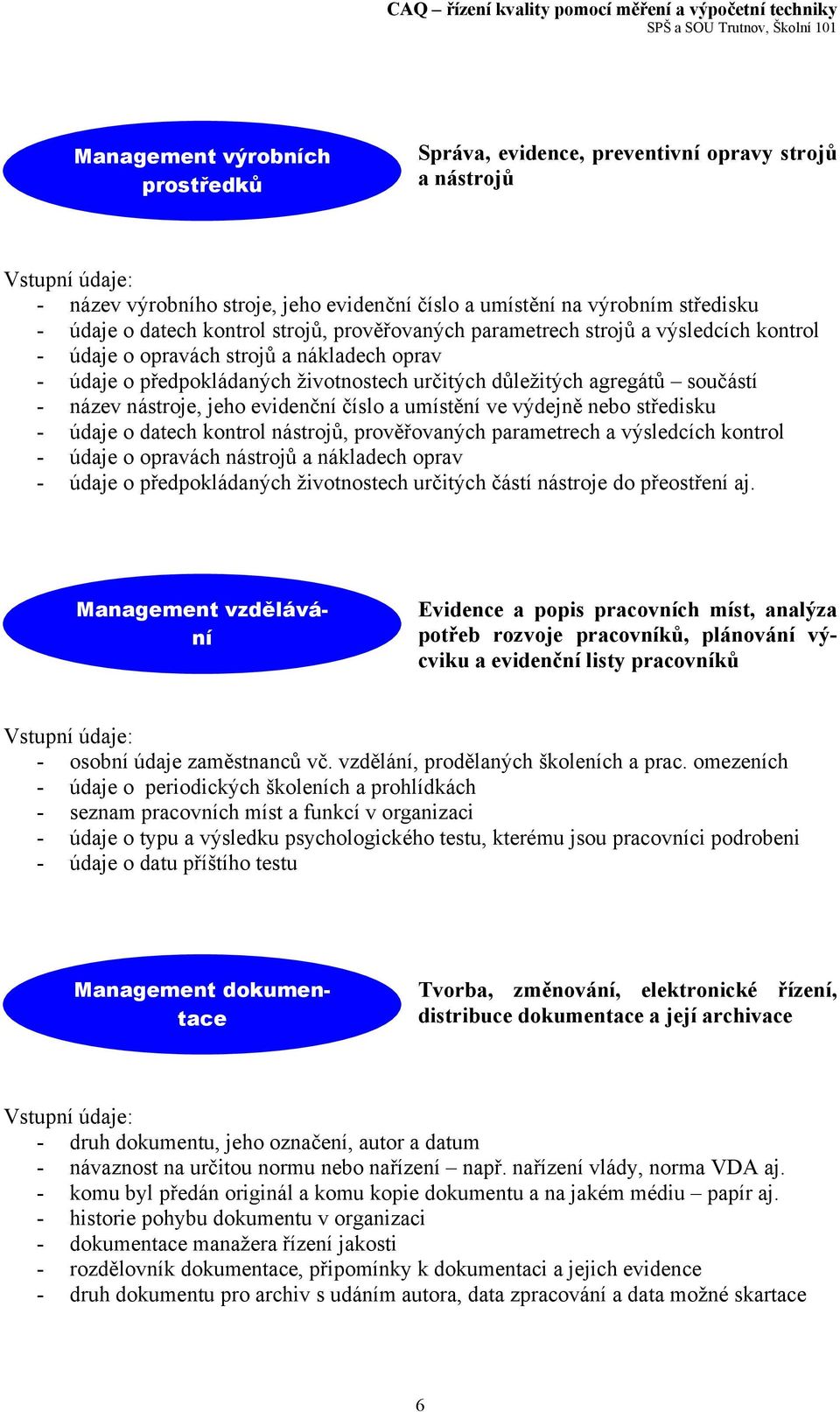 nástroje, jeho evidenční číslo a umístění ve výdejně nebo středisku - údaje o datech kontrol nástrojů, prověřovaných parametrech a výsledcích kontrol - údaje o opravách nástrojů a nákladech oprav -