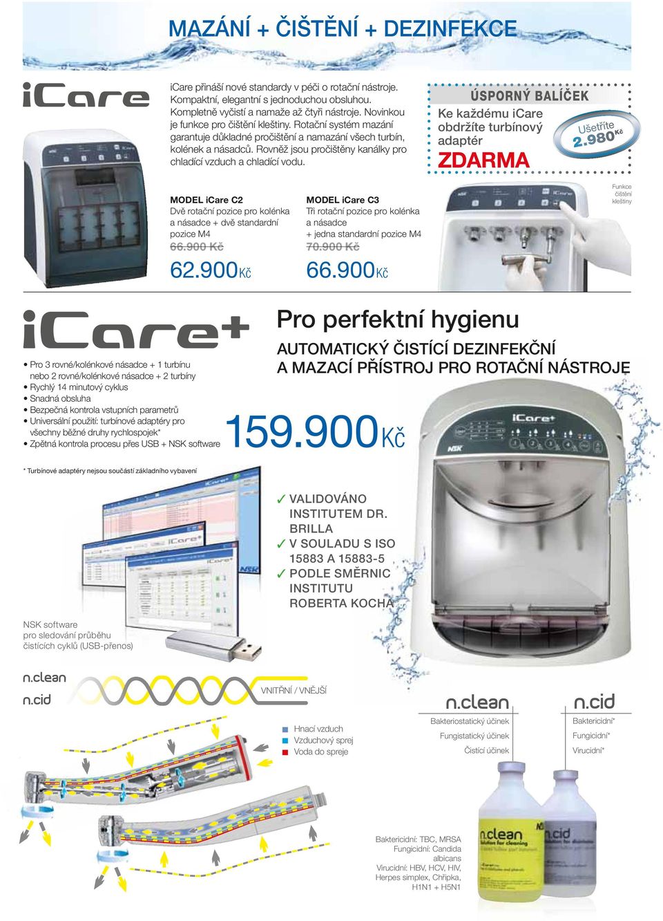 Rovněž jsou pročištěny kanálky pro chladící vzduch a chladící vodu. ÚSPORNÝ BALÍČEK Ke každému icare obdržíte turbínový adaptér ZDARMA etříte K 2.