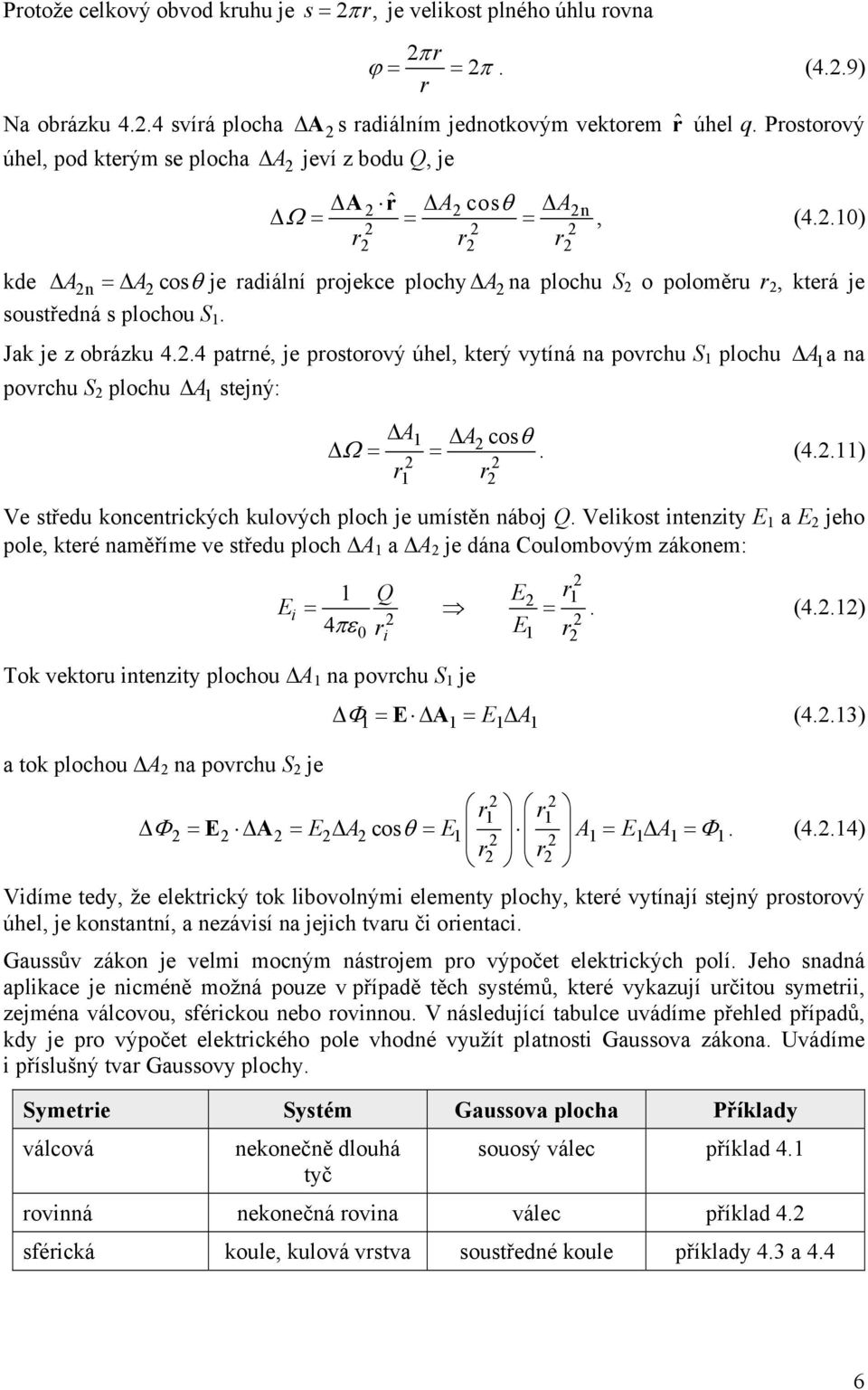 .1) kde A n = A cosθ je radiální projekce plochy A na plochu S o poloměru r, která je soustředná s plochou S 1. Jak je z obrázku 4.