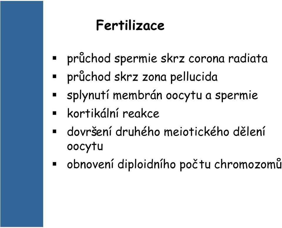 a spermie kortikální reakce dovršení druhého