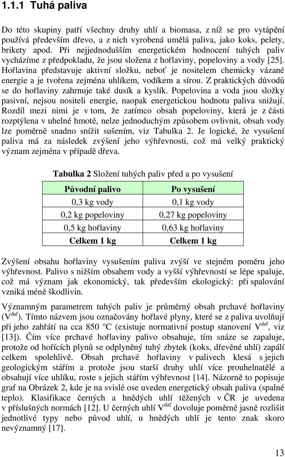 Hořlavina představuje aktivní složku, neboť je nositelem chemicky vázané energie a je tvořena zejména uhlíkem, vodíkem a sírou. Z praktických důvodů se do hořlaviny zahrnuje také dusík a kyslík.