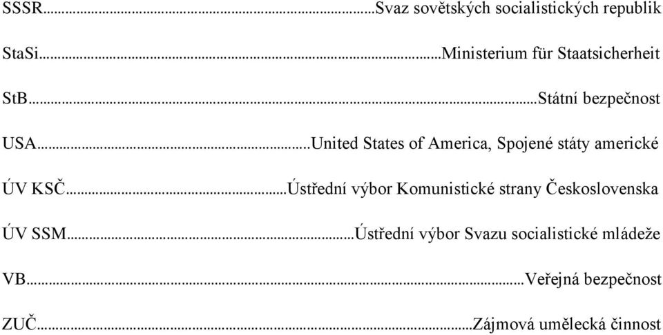 .United States of America, Spojené státy americké ÚV KSČ Ústřední výbor