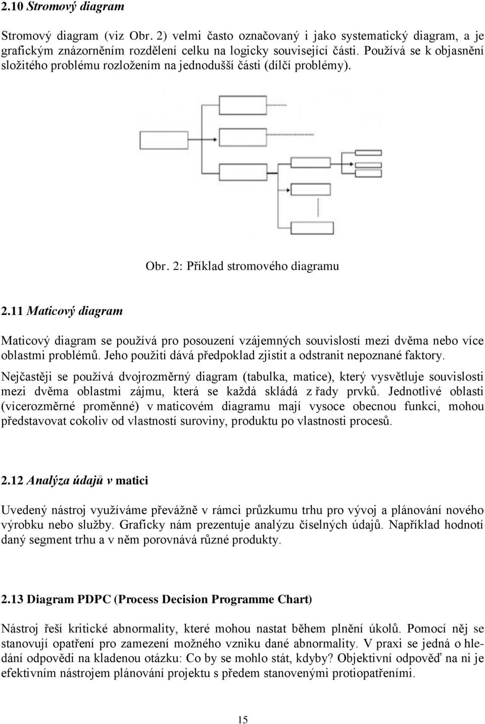 11 Maticový diagram Maticový diagram se používá pro posouzení vzájemných souvislostí mezi dvěma nebo více oblastmi problémů. Jeho použití dává předpoklad zjistit a odstranit nepoznané faktory.