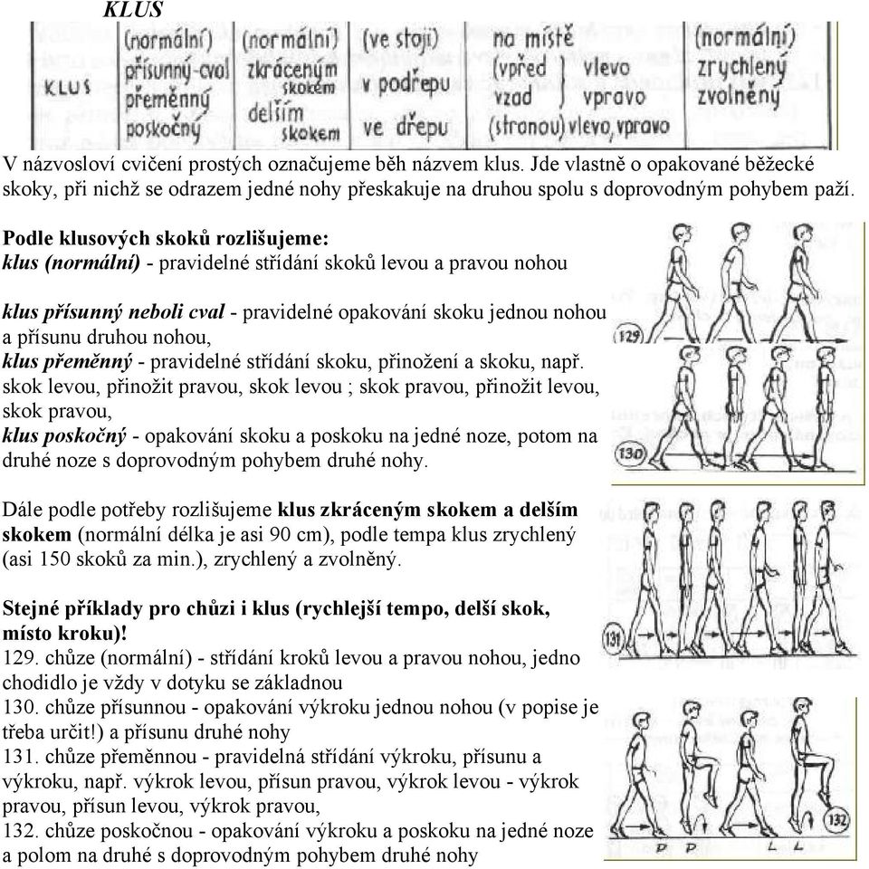 přeměnný - pravidelné střídání skoku, přinožení a skoku, např.