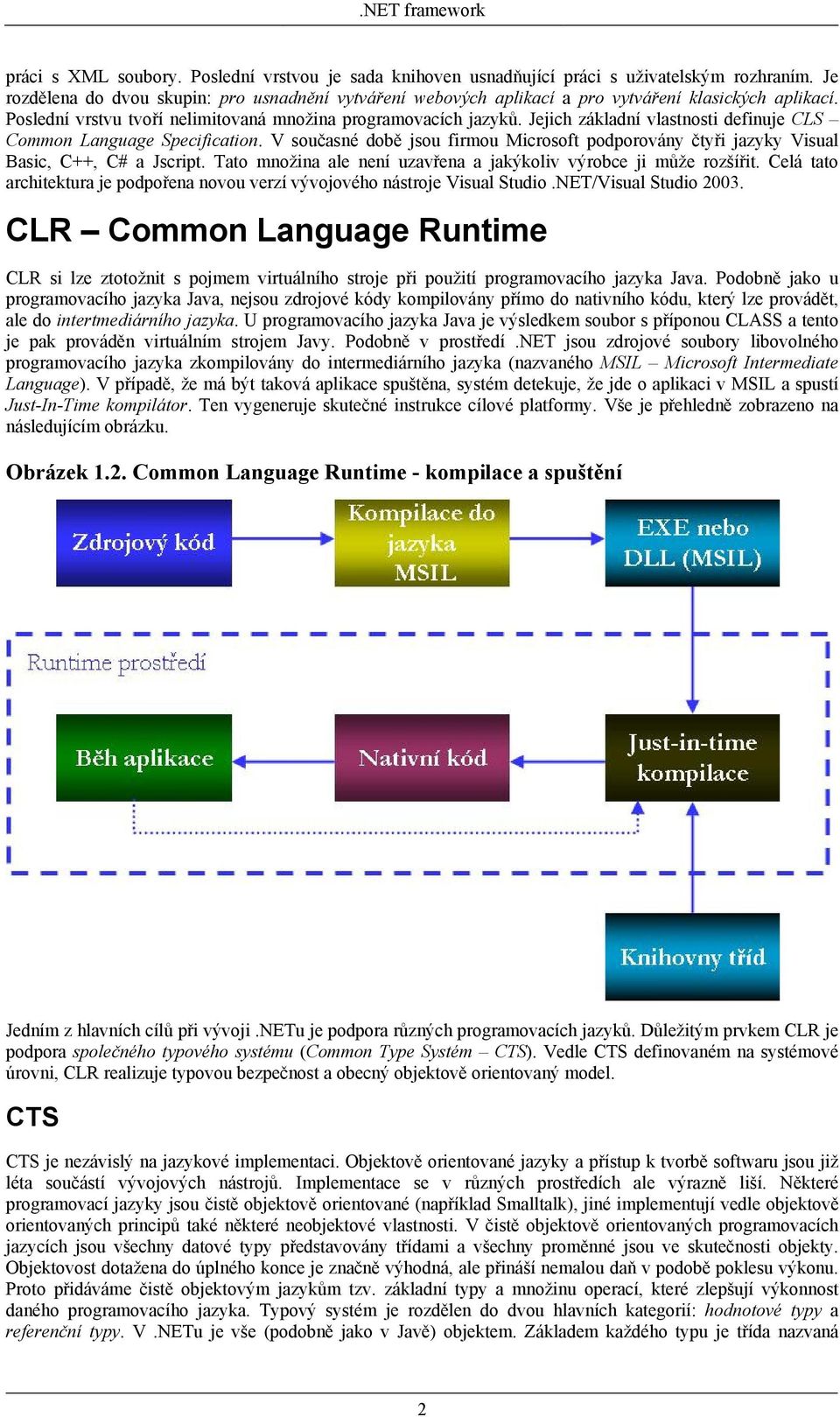 Jejich základní vlastnosti definuje CLS Common Language Specification. V současné době jsou firmou Microsoft podporovány čtyři jazyky Visual Basic, C++, C# a Jscript.