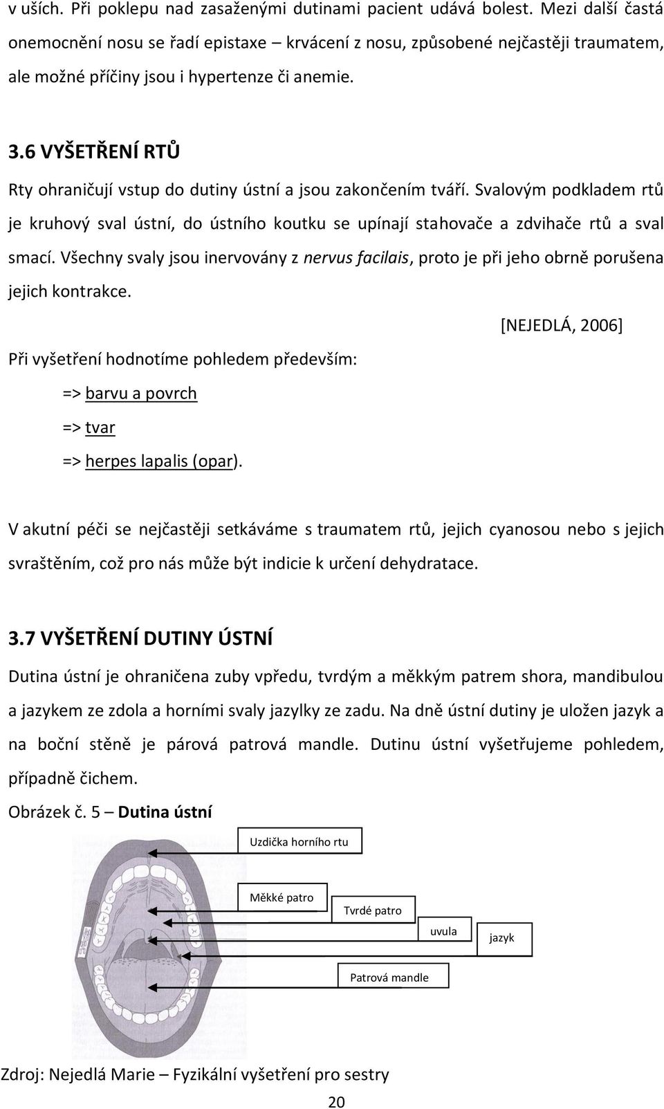 6 VYŠETŘENÍ RTŮ Rty ohraničují vstup do dutiny ústní a jsou zakončením tváří. Svalovým podkladem rtů je kruhový sval ústní, do ústního koutku se upínají stahovače a zdvihače rtů a sval smací.