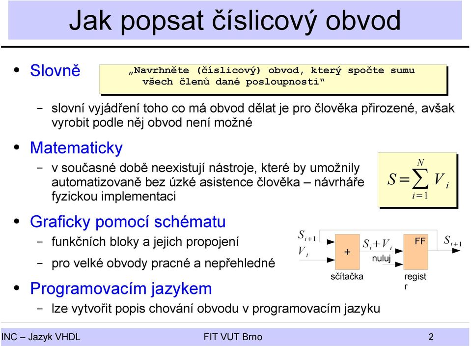 asistence člověka návrháře fyzickou implementaci Graficky pomocí schématu funkčních bloky a jejich propojení pro velké obvody pracné a nepřehledné